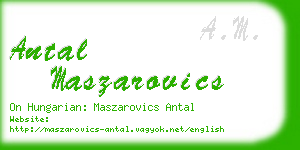 antal maszarovics business card